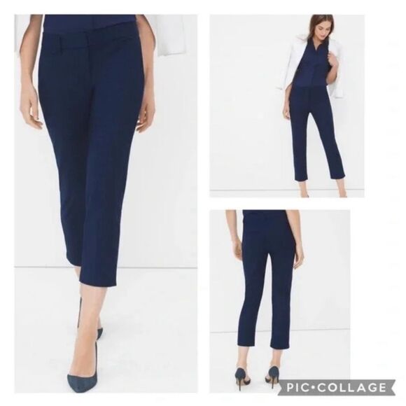 Blue straight crop pants - Picture 1 of 6